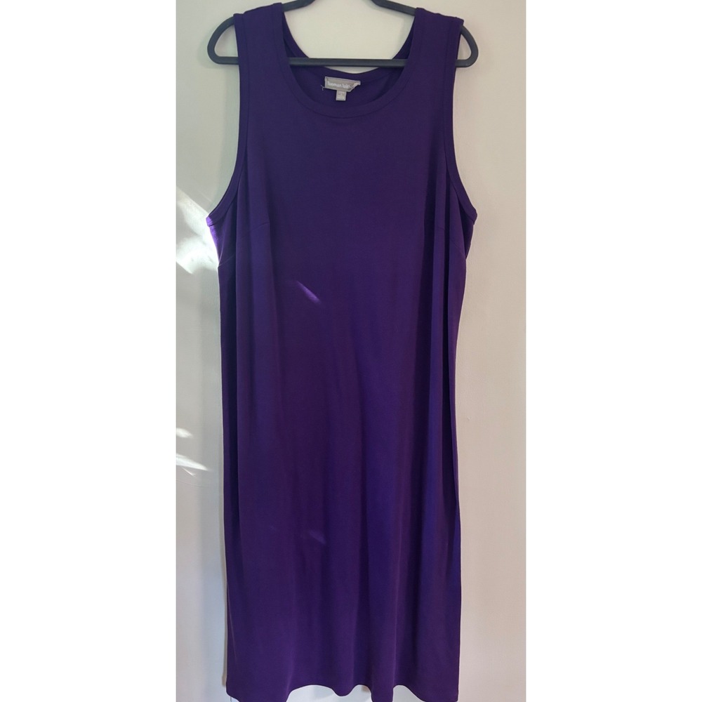 Purple Sleeveless Knit Midi Dress Plus Sz 22/24 Casual, 90' Minimalist, Normcore